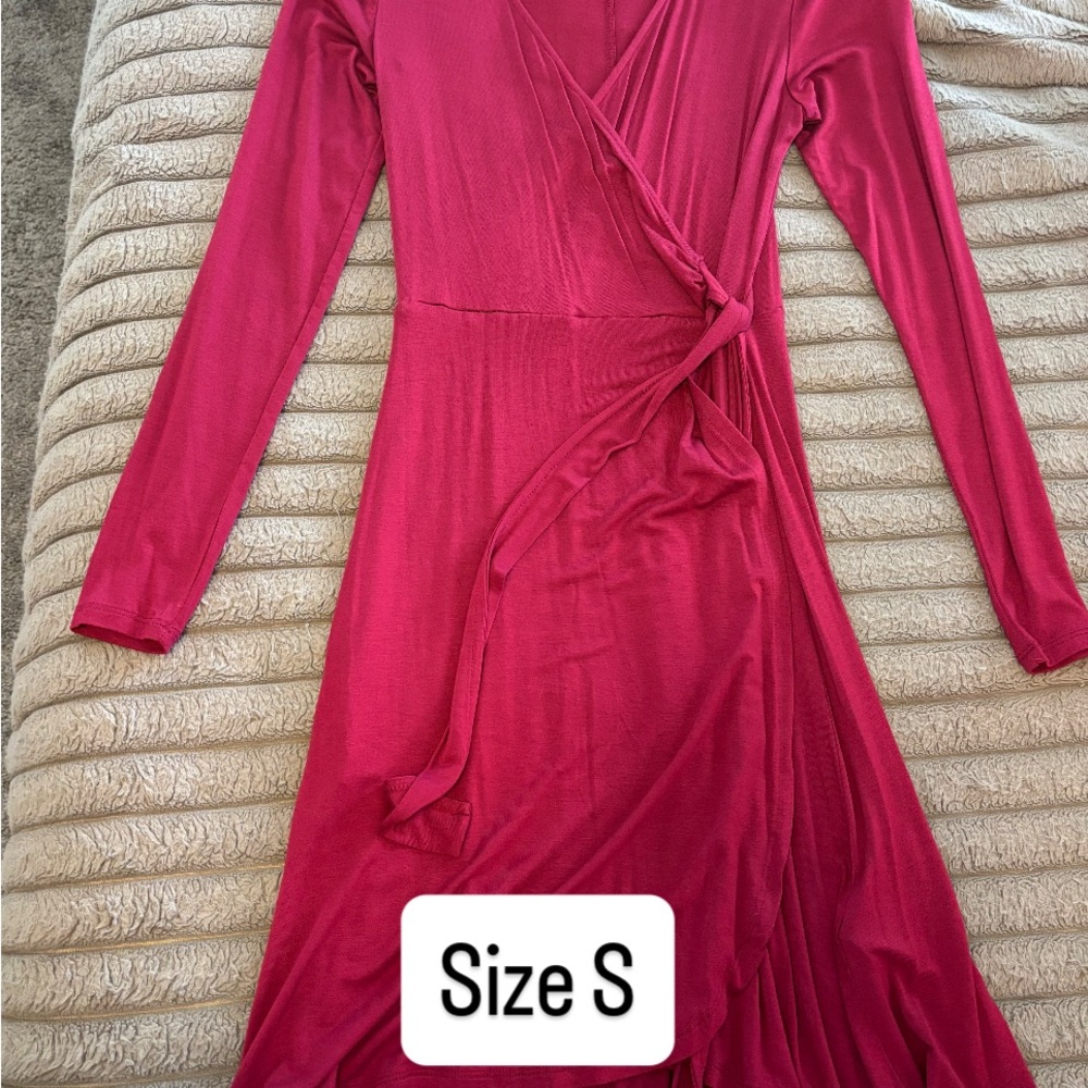 Elegant Red Wrap Dress